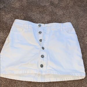 White jean skirt